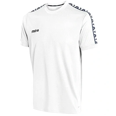 Image of Mitre Delta Football Training T Shirt White/Black, Small/34 36 Inches