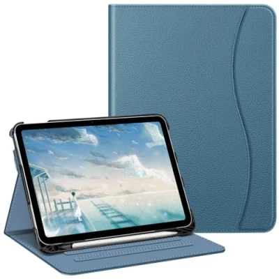 Image of FINTIE Case Compatible with iPad 10th Generation (2022) 10.9 Inch, Multi Angle Viewing Protective Stand Cover Pencil Holder &amp; Pocket, Auto Sleep/Wake, Ocean Blue