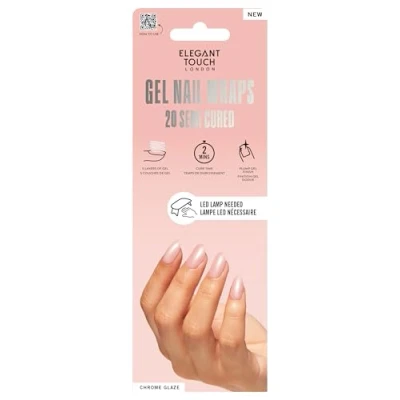 Image of Elegant Touch Semi Cured Gel Nail Wraps Pristine Pearl 20s