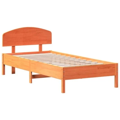 Image of vidaXL Bed Frame without Mattress Wax Brown 100x200 cm Solid Wood Pine