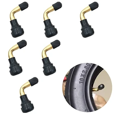 Image of Juliyeh 6 Pcs Tubeless Tire Valve Stems 90 Degree Angle Tyre Extension Adaptors for Motorcycle Tyre, Battery Car