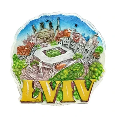 Image of Lviv Ukraine Refrigerator Magnet 3D Travel Sticker Souvenirs Collection,Home &amp; Kitchen Decoration,Ukraine Fridge from China