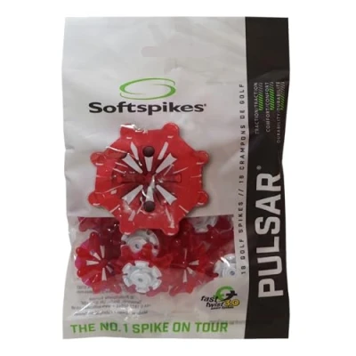 Image of SOFTSPIKES Golf Spikes Pulsar Fast Twist 3.0 Red Spikes, Cherry/ White, Bag of 1 set UK