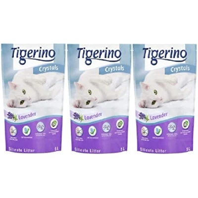 Image of Tigerino Crystals Lavender Silicate Cat Litter 15L (5L X 3) Scented Antibacterial Disposable And Hypoallergenic Hygiene
