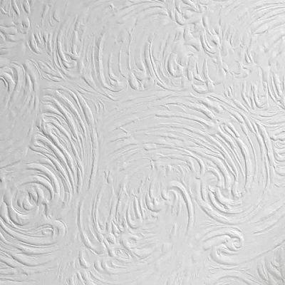 Image of Richard Paintable Wallpaper White Textured Embossed Ceilings Vinyl