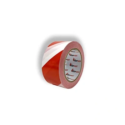 Image of Hazard Warning Non Adhesive Barrier Tape Red and White 48 mm x 200 m (2&#039;&#039; inch 219 yrd) Pack of 1