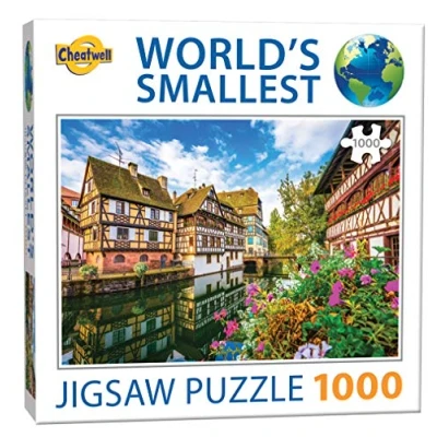 Image of Cheatwell Games World&#039;s Smallest 1000 Piece Jigsaw Puzzle Strasbourg, Red