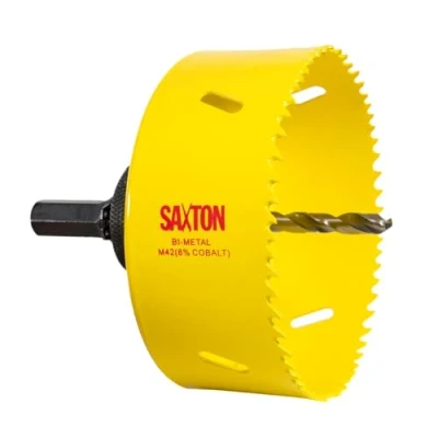 Image of Saxton HSS Hole Saw Cutter M42 Bi Metal 8% Cobalt Heavy Duty + Arbor (14mm 230mm) (92mm Arbor)