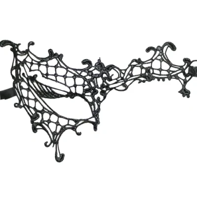 Image of Black Lace Masquerade Halloween Carnival Fancy Dress Party Eye Mask (Choose) (Black Side Eye)