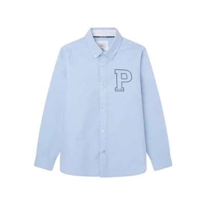 Image of Pepe Jeans Boy&#039;s Divoll Shirt, Blue (Bleach Blue), 16 Years