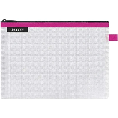 Image of Leitz Wow Travel Pouch, Water Resistant, Translucent, Ideal for Visible Storage and Organisation, Medium (A5) Pink