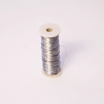 Image of Thin Silver Reel Wire for Floristry &amp; Flower Arranging Roll (32 Gauge)