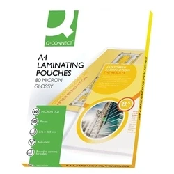 Image of Q Connect A4 80 Micron Laminating Pouch (Pack of 100)