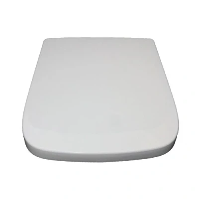 Image of Essential Shopping Sqaure Shape White Soft Close Quick Release Kartell Toilet Seat Bottom Fix with Fittings