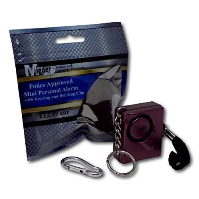 Image of Minder® 140db Police Approved Mini Minder Loud Personal Staff Panic Rape Attack Safety Security Alarm Keyring Secured by Design (Police Preferred Specification) (Purple)