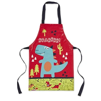 Image of Cooksmart Kids British Designed Apron Aprons For Cooking, Arts &amp; Crafts or Other Hobbies Childrens Baking, Cleaning Dinosaur