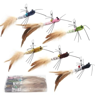 Image of SONGWAY Cat Wand Toy Replacement 6 PCS Worm Refills, Feather Tail toys, Attachments, Wiggly Toy, Interactive Toys for Indoor Kitten