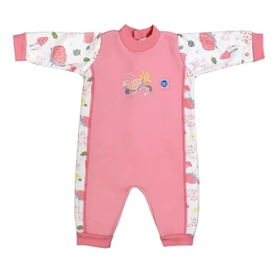 Image of Splash About Baby Girls Warm in One Erwärmen Wetsuit Piece Swimsuit, Forest Walk, 12 24 monate