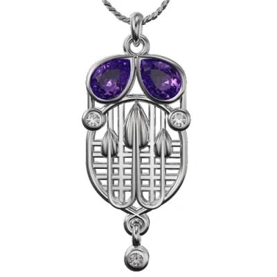 Image of Cairn CHARLES RENNIE MACKINTOSH Silver Pendant Tassel Necklace. Jewellery gift box included. 226AC