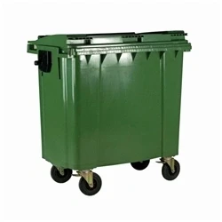 Image of Wheelie Bin With Flat Lid 1100 Litre Green