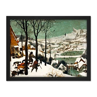 Image of Pieter Bruegel The Elder Hunters In Snow Winter Large Framed Art Print Poster Wall Decor 18x24