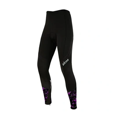 Image of Sikma Women Cycling Tights Padded Trousers Ladies Legging Black/Purple S