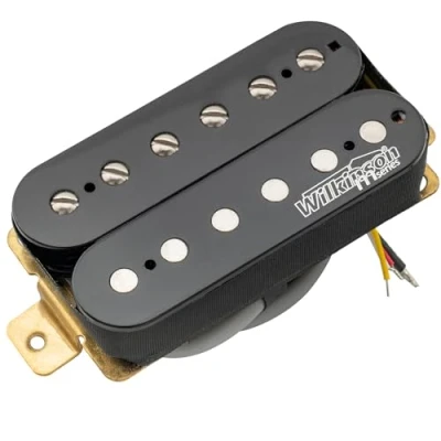 Image of Wilkinson Vintage Classic Alnico 5 Overwound Open Style Neck Humbucker Pickup for Electric Guitar, Black