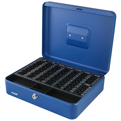Image of HMF 108 05 Cash Box EURO Coin Tray 30 x 24 9 cm, blue