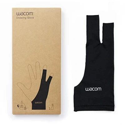 Image of Wacom drawing Glove for on a graphic display (for right and left handers, black), One Size