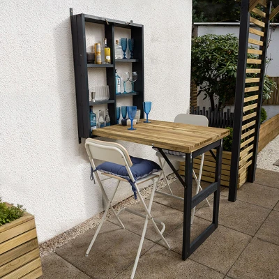 Image of Forest Wooden Fold Down Garden Wall Bar 2&#039;6 x 0&#039;6