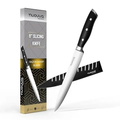 Image of nuovva Kitchen Filleting Knife Professional Chef Slicing 8 inch German High Carbon Stainless Steel Meat and Fish Boning Knives