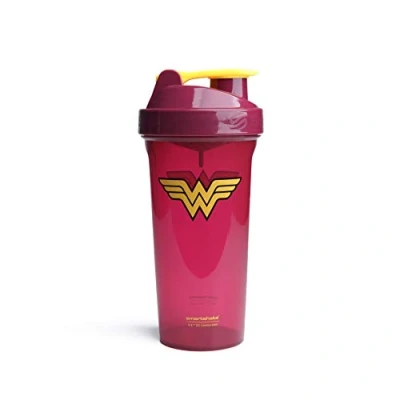 Image of Smartshake Lite Justice League Protein Shaker Bottle 800ml DC Comics Wonder Woman Water Bottle, Leakproof BPA Free Gym for Shakes And Powder,