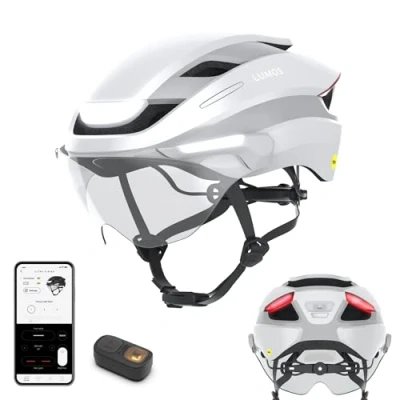 Image of Lumos Ultra E Bike Smart Helmet NTA 8667 Certified Front &amp; Rear LED Lights Retractable Face Shield App Controlled EBike, Scooter, Cycling, Bicycle Adults, Men Women