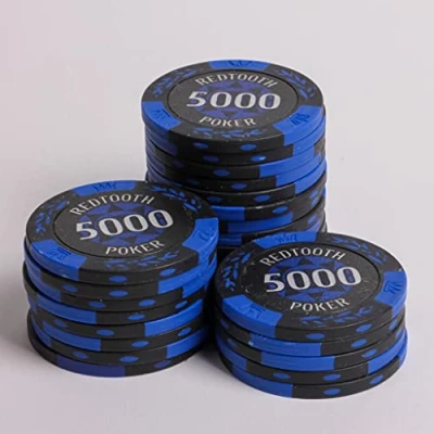 Image of Redtooth Poker 5,000 Value 14g Numbered Casino Chip Roll
