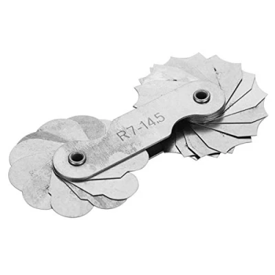 Image of Radius Gauge Stainless Steel Fillet External Internal Concave Convex Measuring Tool with Clear Marking and Rust Protection for Die Makers Check