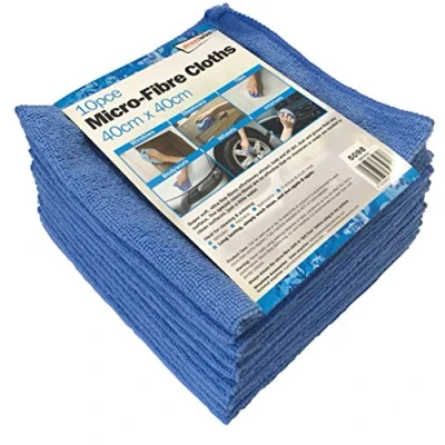Image of Streetwize Microfibre Cloth In Bag With Insert Card Pack of 10 40cm x Ideal For: Windows, Steel, Tiles, Bodywork, Wheels and Interiors