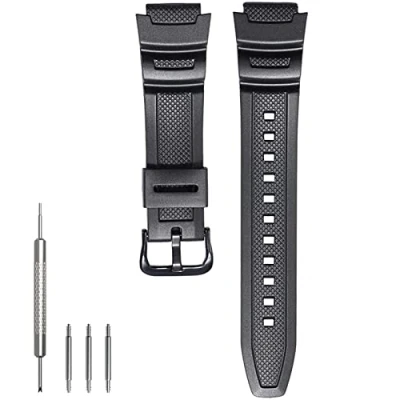 Image of Resin Replacement Watch Strap Men Band for Casio AE 1000W 1200 1300 AEQ 110W AQ S800W S810W MRW 200H SGW 500H 400H F 108WH W 215H 218H 735H Waterproof Sport Wristband (Black)