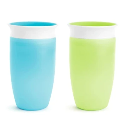 Image of Munchkin Miracle 360 Sippy Cup, Green/Blue, 10 Ounce, 2 Count