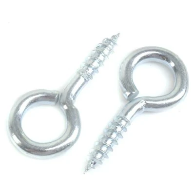 Image of Pack of 100 Metal 25mm Screw Eyes Heavy Duty Loop/Vine/Hoop/Frame Eye Hooks
