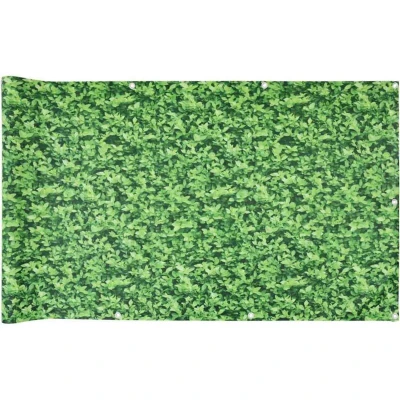Image of vidaXL Balcony Privacy Screen Plant Look Green 400x90 cm PVC