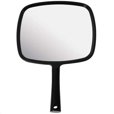 Image of MIRRORVANA Hand Mirror with Ergonomic Handle Handheld for Makeup, Home Haircuts, Dental and Barber Use, 20cm x 28cm (Black)