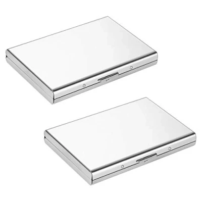 Image of Vicloon Metal Card Holder Wallet, Ultra Thin Stainless Steel Wallets RFID Blocking Credit Wallet for Men &amp; Women, Best Protector with 6 PVC Slots and Latch