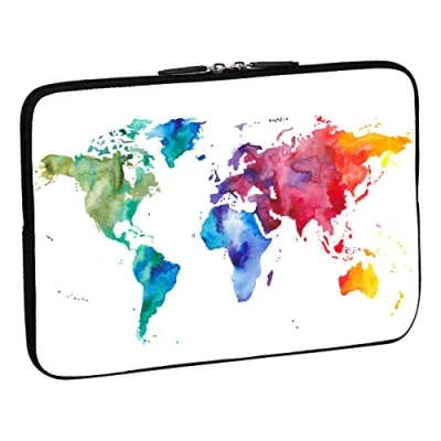 Image of PEDEA Design Protective Laptop Case up to 17.3 Inches (43.9 cm) Brown Global Map