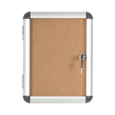 Image of Bi Office Display Case Enclore, Cork Surface, Acrylic Door, Aluminium Frame, 28.0 x 36.7 cm (1x A4)