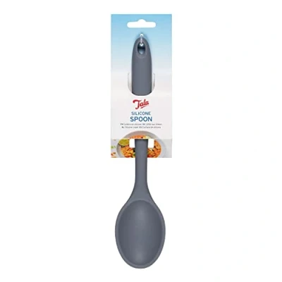 Image of Tala Silicone Serving Spoon in Grey Colour, Heat Resistant up to 240 Degrees and Ideal for all tasks of Sauces Soups, use with Non Stick Cookware, Dishwasher Safe