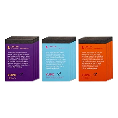 Image of Legion Mini Pad Sampler Set: 12 Yupo Artist Pads, 2.5 by 3.75 Inches Each (L21 MINIPADKITYP)