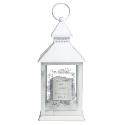 Image of Personalised White Soft Watercolour Lantern
