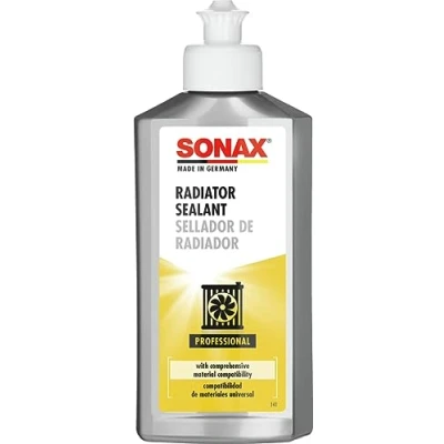 Image of SONAX radiator SEALANT (250 ml) fast acting breakdown aid for sealing hairline cracks and small holes in all systems hoses Item No. 04421410