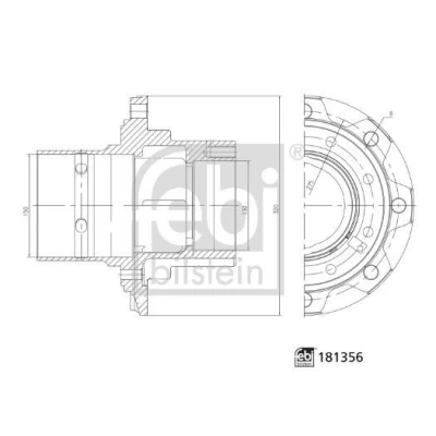 Image of 9763560701, 9763561101, 9763561801, A9763560701, A9763561101 wheel Hub FEBI BILSTEIN 181356 275mm without bearing Rear Axle