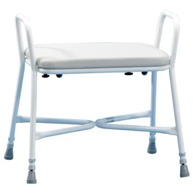Image of Homecraft Sherwood Plus Bariatric Shower Stool without Back, Adjustable Seat, Bath Chair with Arms &amp; Padded Seat for Elderly, Handicapped, Disabled users&#039; Stability, Bathroom Bench Accessory